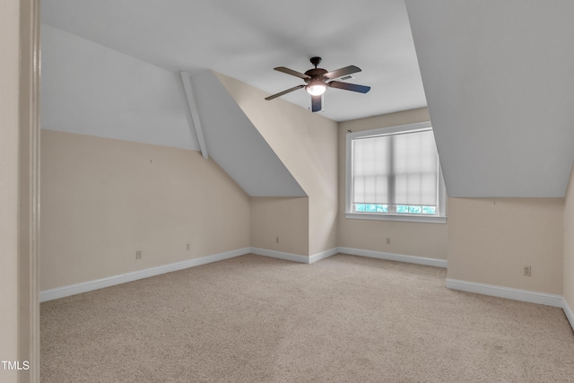 85 Christenbury Ln, Clayton, NC 27527 - additional living space featuring carpet flooring, a ceiling fan, baseboards, and lofted ceiling