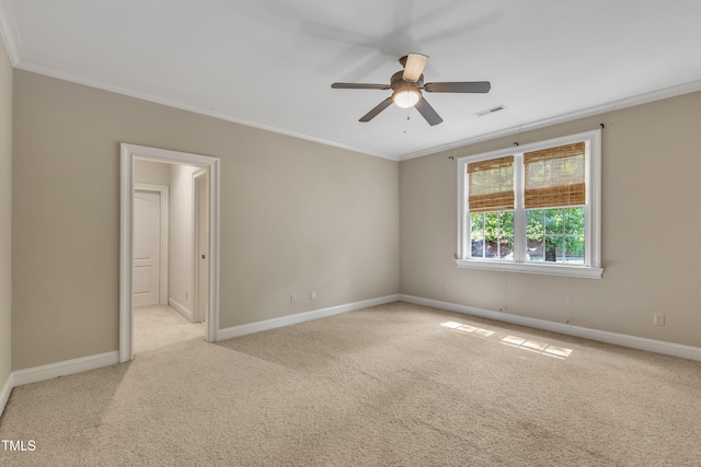 85 Christenbury Ln, Clayton, NC 27527 - unfurnished room featuring carpet floors, ornamental molding, baseboards, and ceiling fan