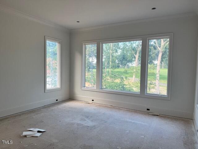 1216 Barcroft Pl, Raleigh, NC 27615 - spare room featuring ornamental molding and baseboards