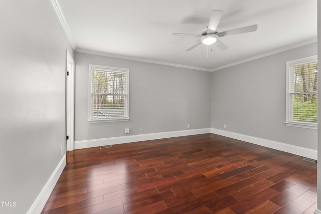 2949 Tram Rd, Fuquay Varina, NC 27526 - unfurnished room featuring dark wood-style flooring, baseboards, and a healthy amount of sunlight