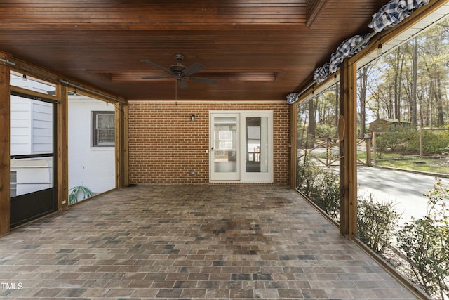 2949 Tram Rd, Fuquay Varina, NC 27526 - unfurnished sunroom with ceiling fan