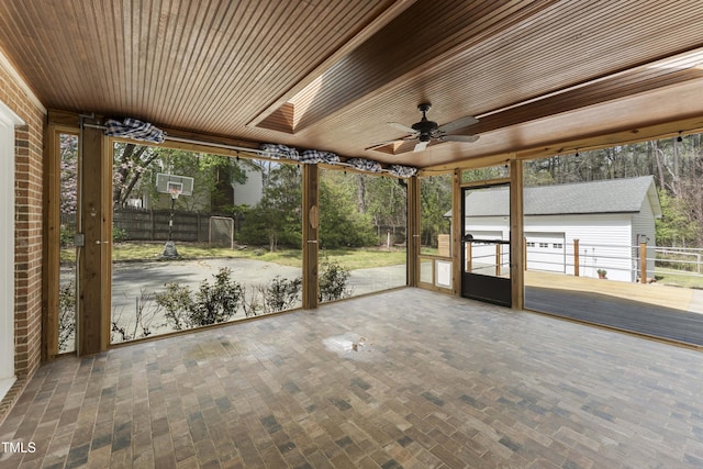 2949 Tram Rd, Fuquay Varina, NC 27526 - unfurnished sunroom featuring ceiling fan and plenty of natural light
