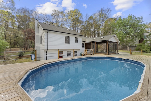2949 Tram Rd, Fuquay Varina, NC 27526 - view of pool with a deck, fence, and a fenced in pool