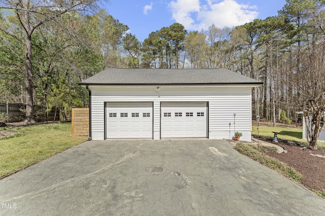 2949 Tram Rd, Fuquay Varina, NC 27526 - garage with driveway and fence