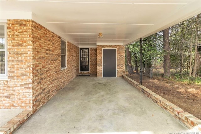 view of patio / terrace with a carport