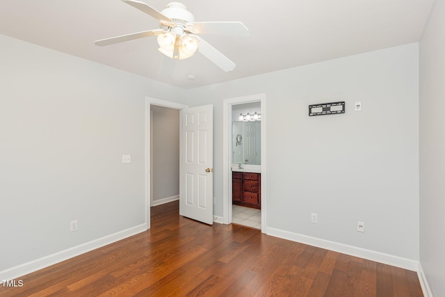 6020 Jones Farm Rd, Wake Forest, NC 27587 - unfurnished room with baseboards, ceiling fan, and wood finished floors