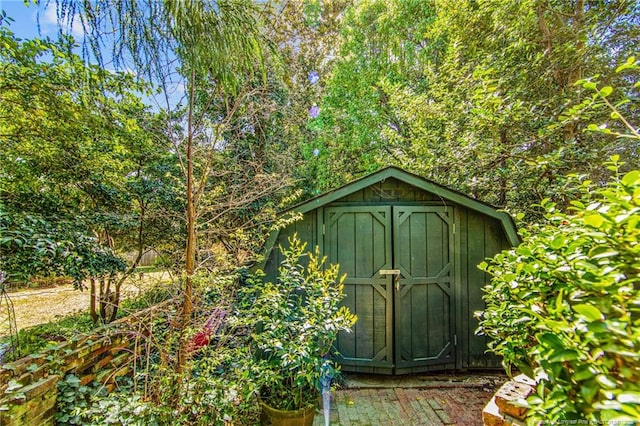 view of shed