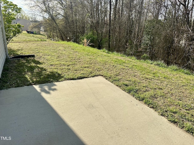 3316 Perkins Ridge Rd, Raleigh, NC 27610 - view of green lawn with a patio area