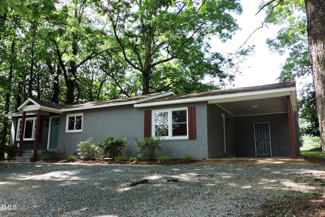 1212 St Marys Rd, Hillsborough, NC 27278 - ranch-style home featuring an attached carport, brick siding, crawl space, and driveway