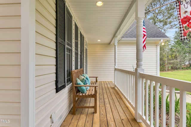 wooden deck with a porch