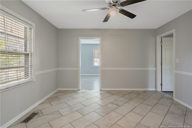 3722 Sandra Dr, Fayetteville, NC 28304 - unfurnished room with a ceiling fan, baseboards, and visible vents