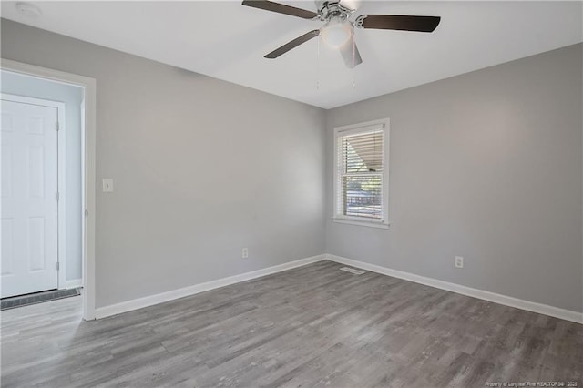 3722 Sandra Dr, Fayetteville, NC 28304 - spare room featuring a ceiling fan, baseboards, and wood finished floors