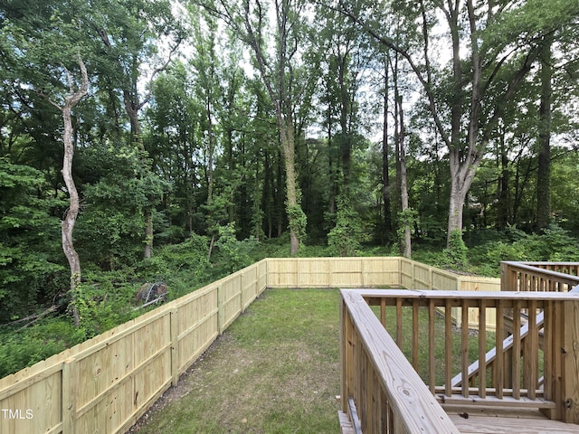 306 Cecil St, Durham, NC 27707 - fenced backyard featuring a deck