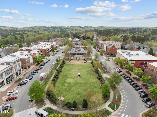 aerial view with a forest view