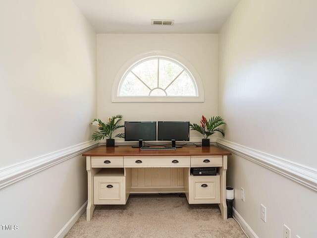 2213 Ravens Creek Ct, Raleigh, NC 27603 - office with visible vents, baseboards, and light colored carpet