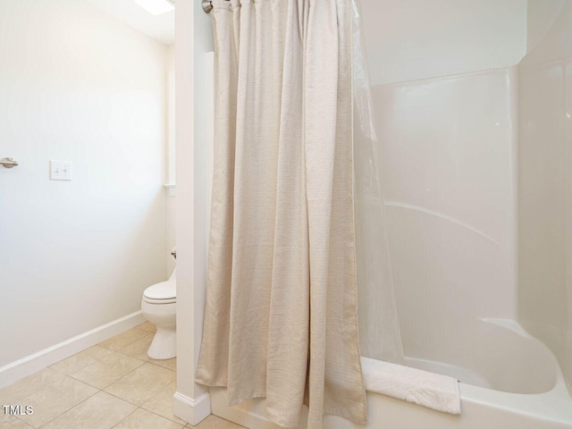 2213 Ravens Creek Ct, Raleigh, NC 27603 - full bath featuring toilet, tile patterned floors, a shower with shower curtain, and baseboards