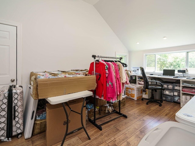 2213 Ravens Creek Ct, Raleigh, NC 27603 - office with wood finished floors and vaulted ceiling