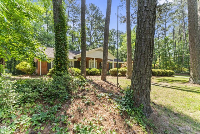 3911 Hope Valley Rd, Durham, NC 27707 - ranch-style home with a front yard and brick siding
