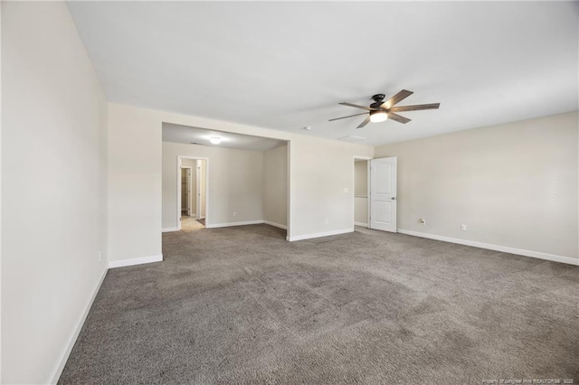4644 Woodline Dr, Fayetteville, NC 28314 - empty room featuring baseboards, ceiling fan, and carpet floors