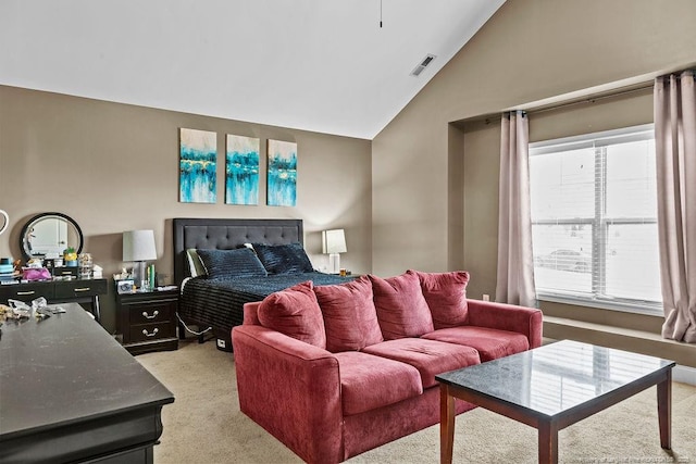 178 Tun Tavern Dr, Cameron, NC 28326 - bedroom featuring light colored carpet and lofted ceiling