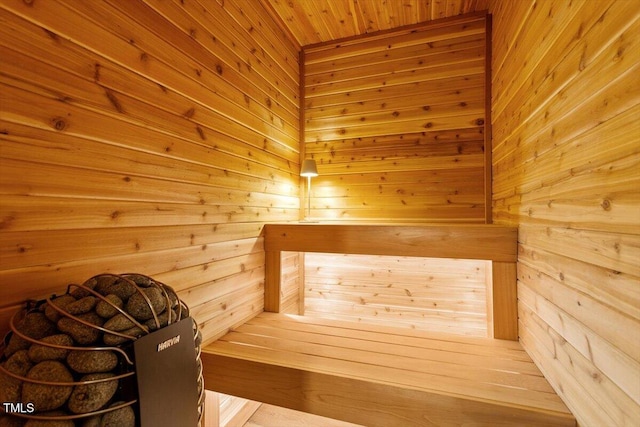 view of sauna