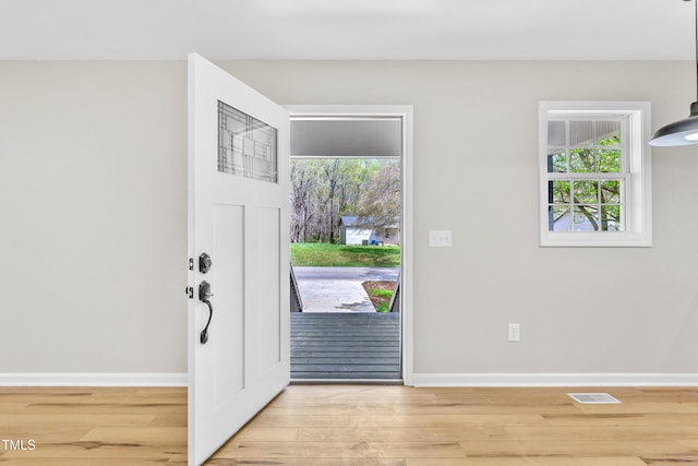 852 Fred Wilder Rd, Franklinton, NC 27525 - entryway featuring light wood-type flooring, baseboards, and healthy amount of natural light