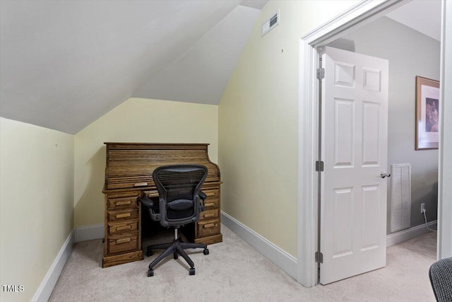 1525 Marshall Farm St, Wake Forest, NC 27587 - office space featuring baseboards, visible vents, carpet flooring, and vaulted ceiling