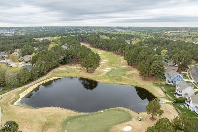 1525 Marshall Farm St, Wake Forest, NC 27587 - birds eye view of property with a water view and a wooded view