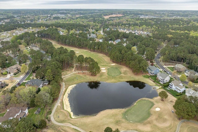 1525 Marshall Farm St, Wake Forest, NC 27587 - bird's eye view with a water view, a view of trees, and view of golf course
