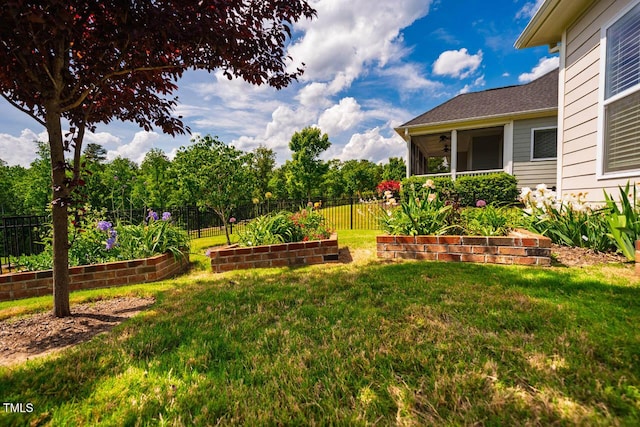 237 Abercorn Cir, Chapel Hill, NC 27516 - view of yard with a fenced backyard and a sunroom