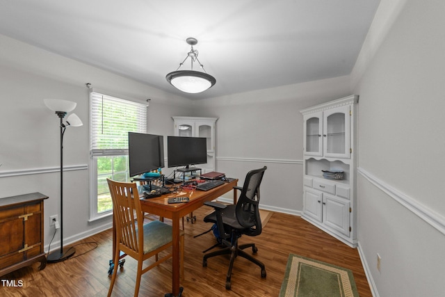 63 Tally Ho Dr, Selma, NC 27576 - home office with wood finished floors and baseboards