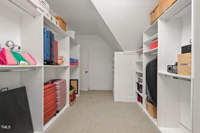 417 Westbury Dr, Chapel Hill, NC 27516 - walk in closet featuring light carpet and vaulted ceiling