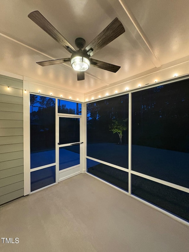 view of unfurnished sunroom