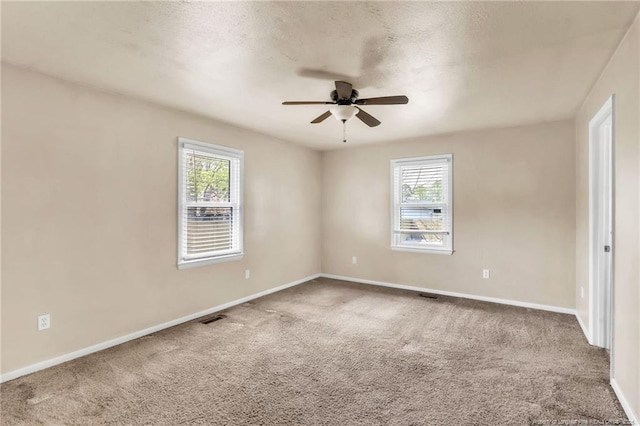 5213 Palmetto Ln, Fayetteville, NC 28304 - unfurnished room featuring ceiling fan, baseboards, carpet, and visible vents
