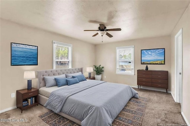 5213 Palmetto Ln, Fayetteville, NC 28304 - bedroom with light carpet, ceiling fan, and baseboards