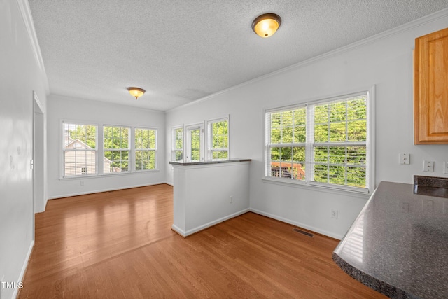 1308 Aspen Falls Ct, Willow Springs, NC 27592 - interior space with visible vents, a textured ceiling, light wood finished floors, and a wealth of natural light