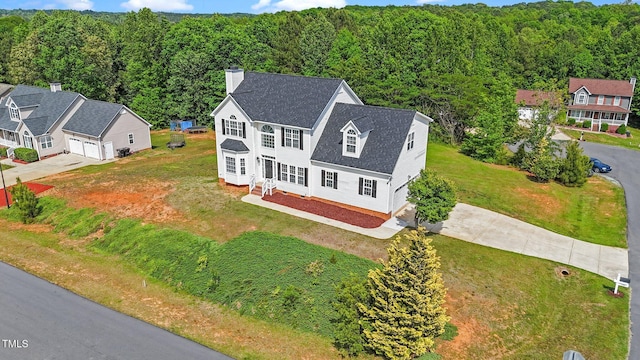 1308 Aspen Falls Ct, Willow Springs, NC 27592 - aerial view with a view of trees