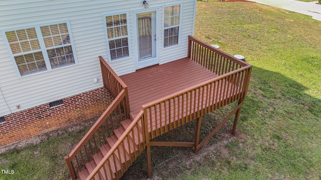 1308 Aspen Falls Ct, Willow Springs, NC 27592 - deck with a lawn and stairway