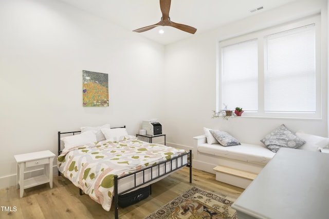 1200 Roosevelt Dr, Chapel Hill, NC 27514 - bedroom with visible vents, baseboards, ceiling fan, recessed lighting, and wood finished floors