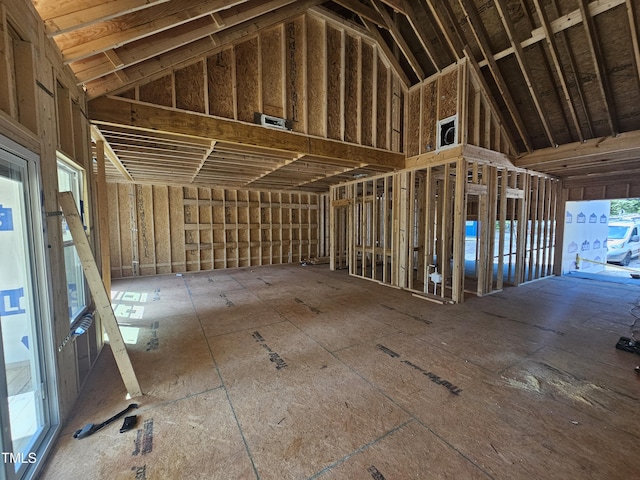 miscellaneous room featuring vaulted ceiling