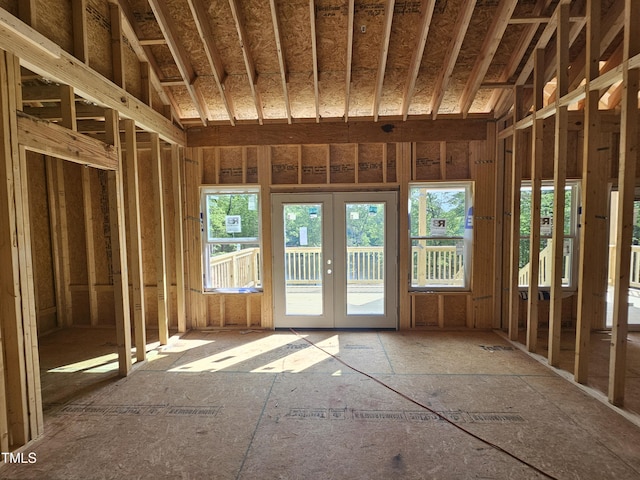 misc room featuring plenty of natural light and french doors