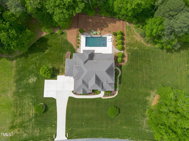 325 Forest Bridge Rd, Youngsville, NC 27596 - view from above of property with a pool