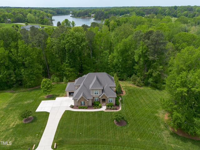 325 Forest Bridge Rd, Youngsville, NC 27596 - aerial view of property and surrounding area with a forest and a large body of water