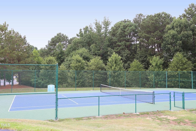 120 Cypress View Way, Apex, NC 27502 - view of tennis court with a gate