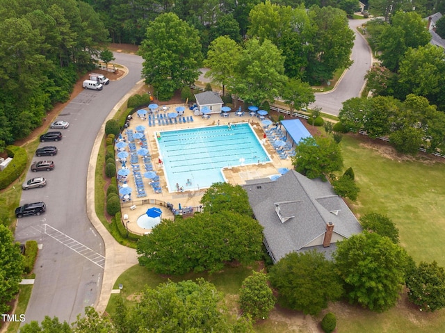 120 Cypress View Way, Apex, NC 27502 - drone / aerial view of a pool area