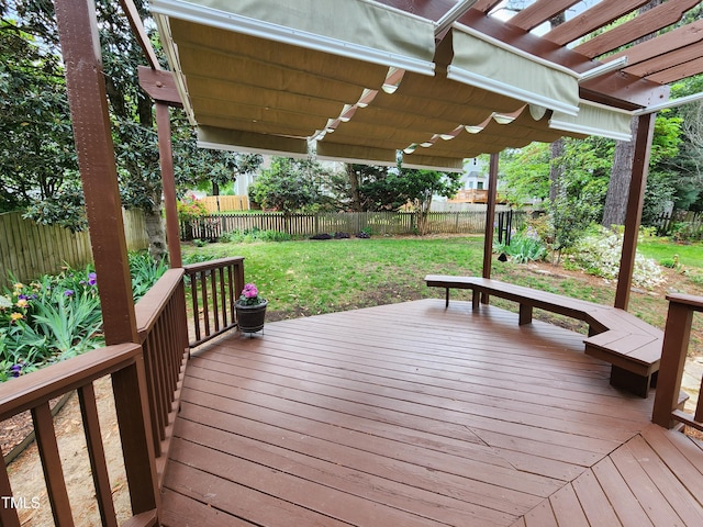 wooden terrace with a pergola
