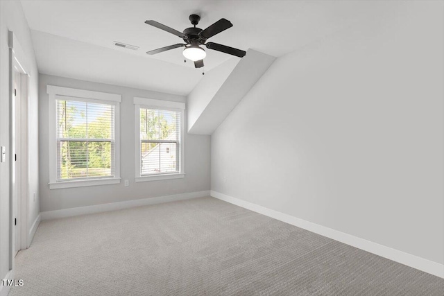 7616 Hasentree Way, Wake Forest, NC 27587 - bonus room with baseboards, light carpet, lofted ceiling, and visible vents