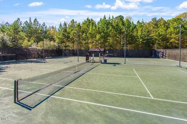 7616 Hasentree Way, Wake Forest, NC 27587 - view of tennis court featuring fence