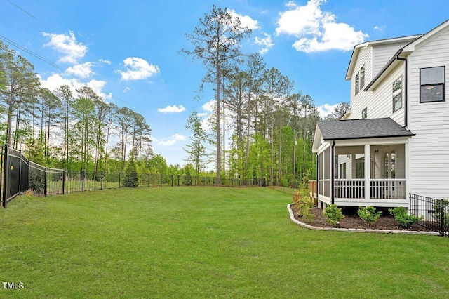 7616 Hasentree Way, Wake Forest, NC 27587 - view of yard featuring a fenced backyard and a sunroom