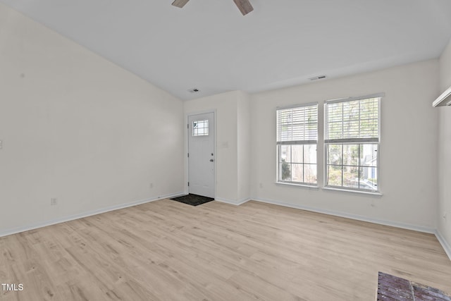 2941 Golden Oak Ct, Raleigh, NC 27603 - foyer entrance featuring visible vents, light wood finished floors, and a ceiling fan